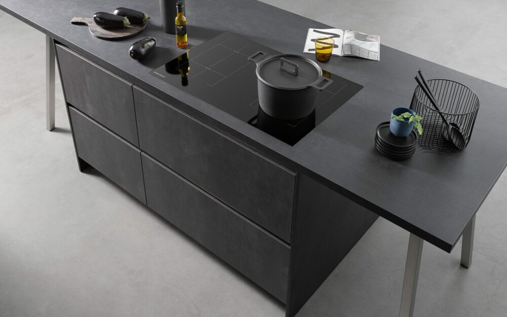 Cuisine industrielle béton noir